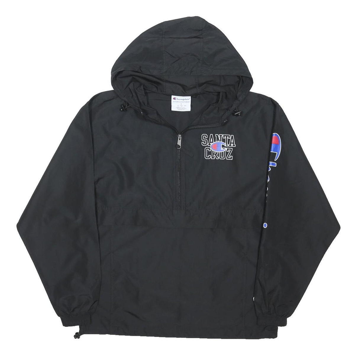 CHAMPION Mens Black Santa Cruz Jacket S Polyester Blend Hooded Zip