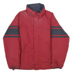 NAUTICA Mens Red & Navy Zip-Up Reversible Polyester Blend Jacket XL Plain