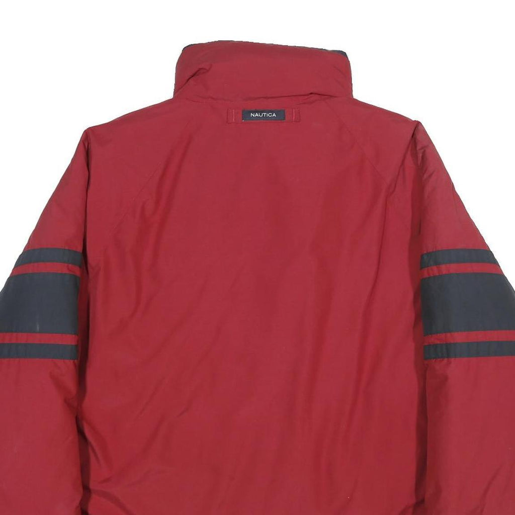 NAUTICA Mens Red & Navy Zip-Up Reversible Polyester Blend Jacket XL Plain