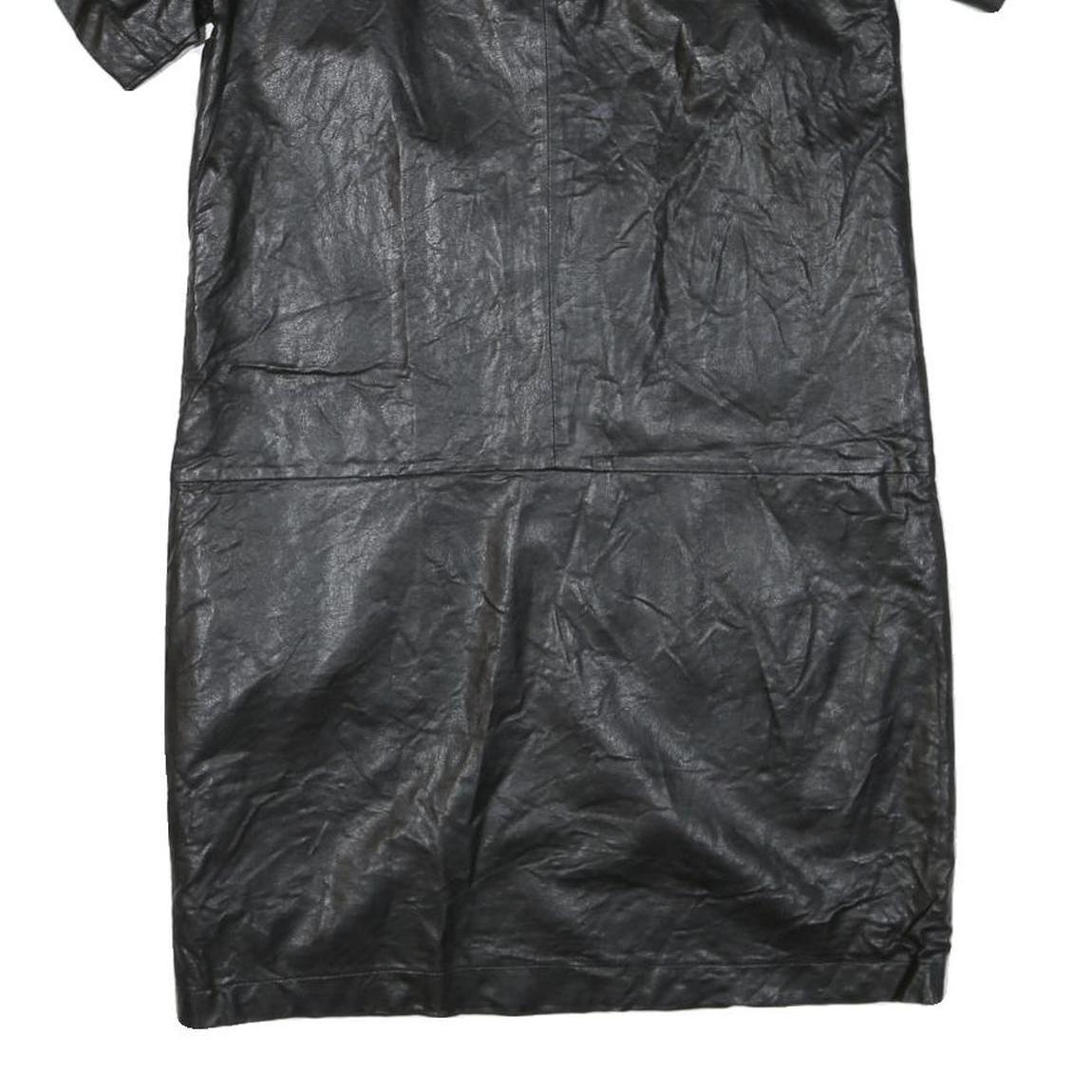 ERINLY Womens Black Dress Polyester Blend Mini Short Sleeve Zip Closure Casual