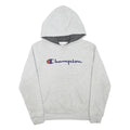 CHAMPION Boys Grey Hoodie L Cotton Blend Pullover Logo Sweatshirt