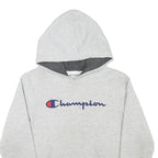 CHAMPION Boys Grey Hoodie L Cotton Blend Pullover Logo Sweatshirt