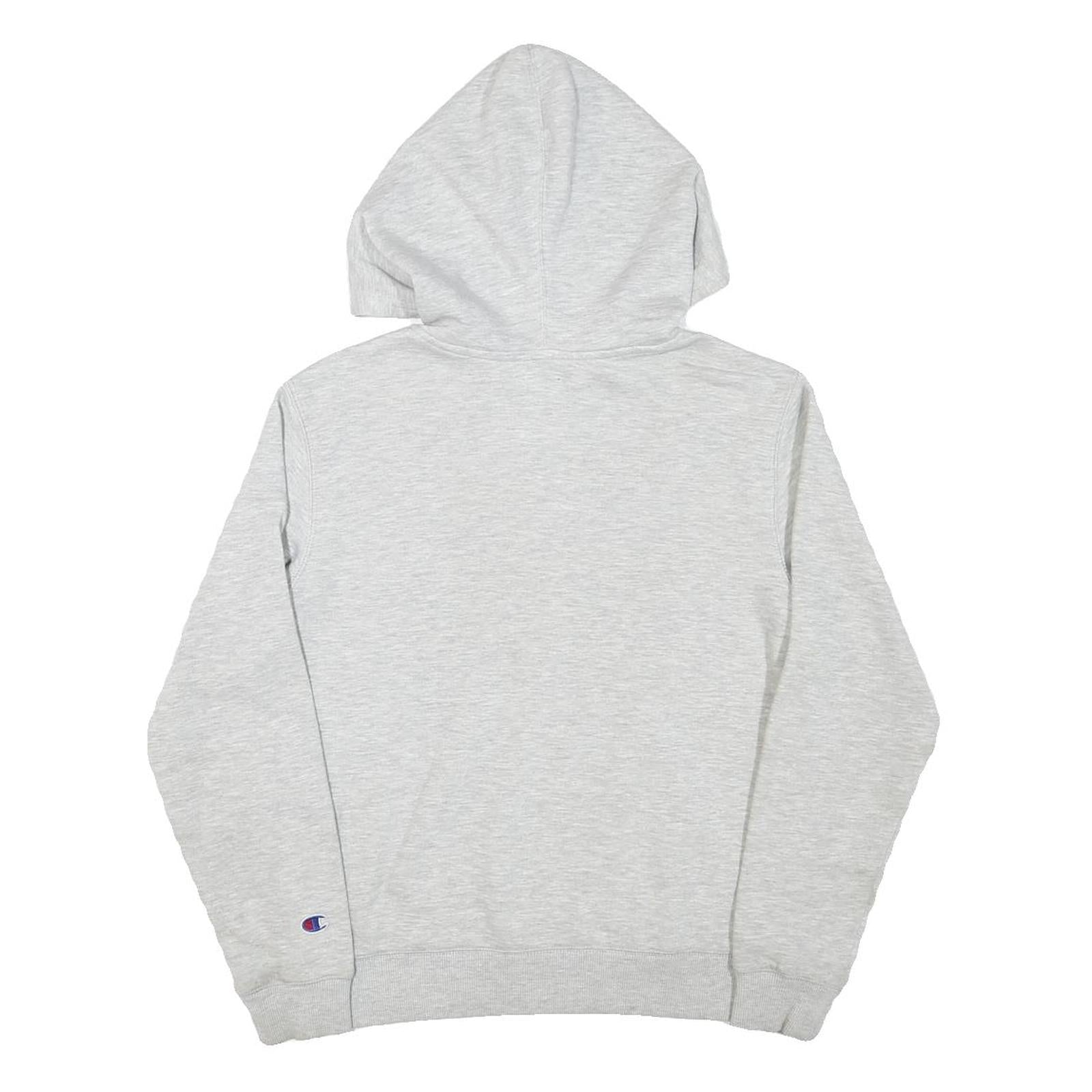 CHAMPION Boys Grey Hoodie L Cotton Blend Pullover Logo Sweatshirt