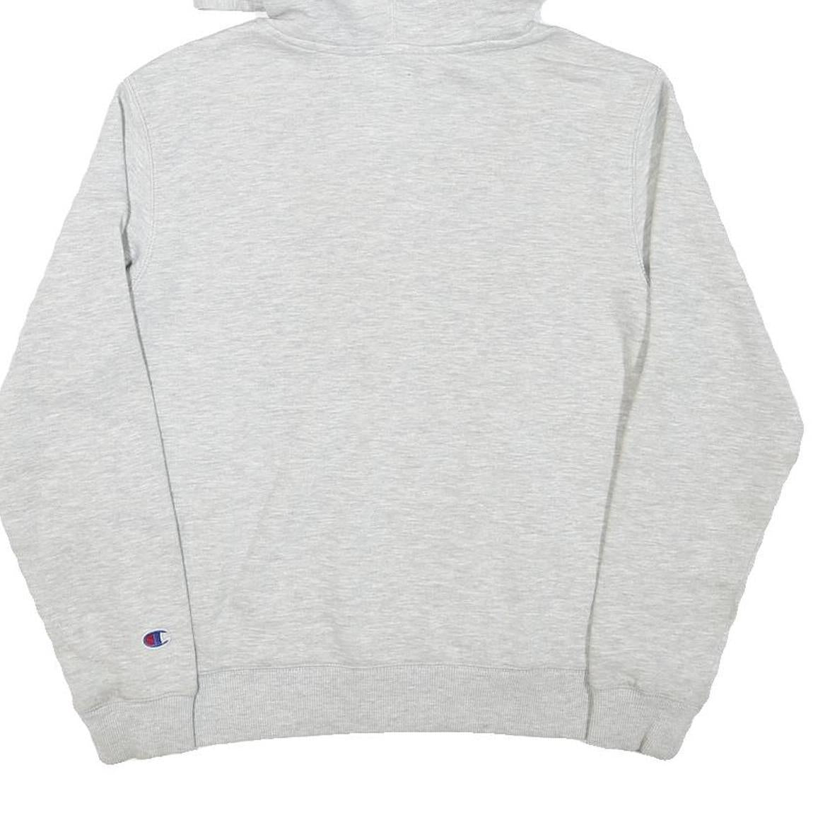 CHAMPION Boys Grey Hoodie L Cotton Blend Pullover Logo Sweatshirt