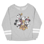 DISNEY Womens Grey Disney Characters Crew Neck 2XL Cotton Blend Sweatshirt