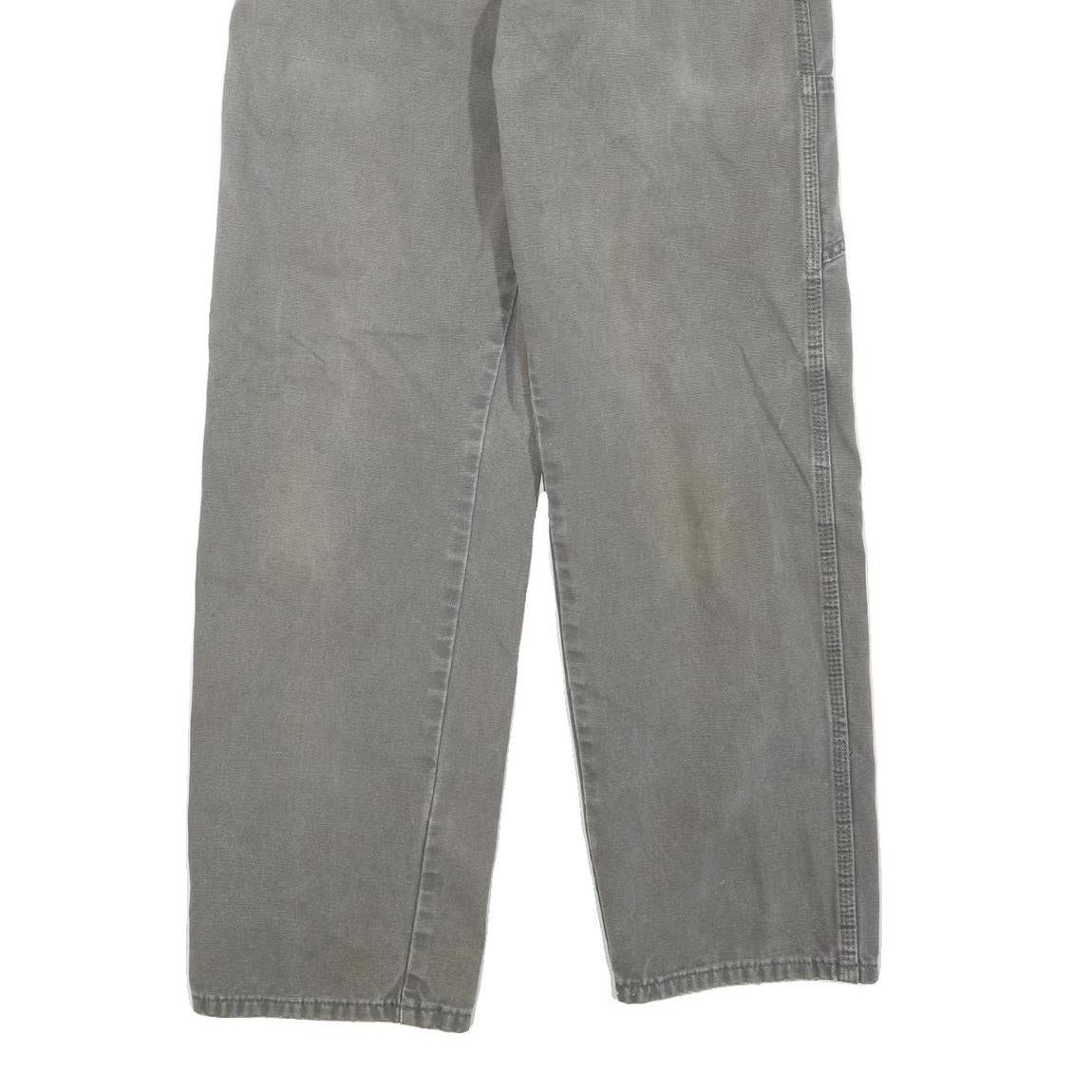 DICKIES Mens Jeans Grey Regular Straight Denim Medium W30 L28 Workwear Zip