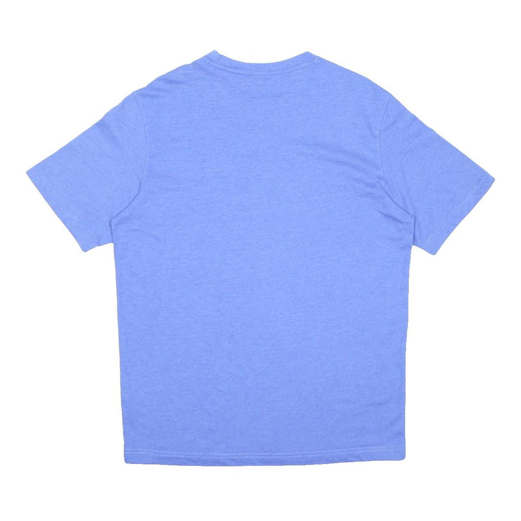 CHAMPION Mens Blue Logo Graphic T-Shirt L Short Sleeve Crew Neck Cotton Blend