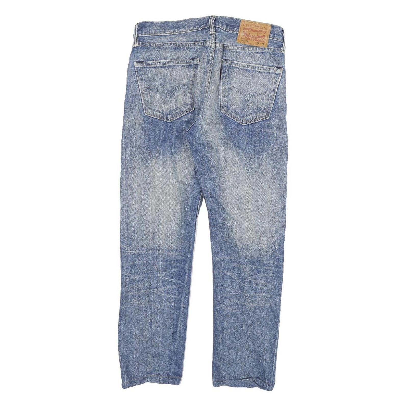 LEVI'S 501CT Mens Jeans Blue Regular Straight Denim Light W28 L26 Classic Button