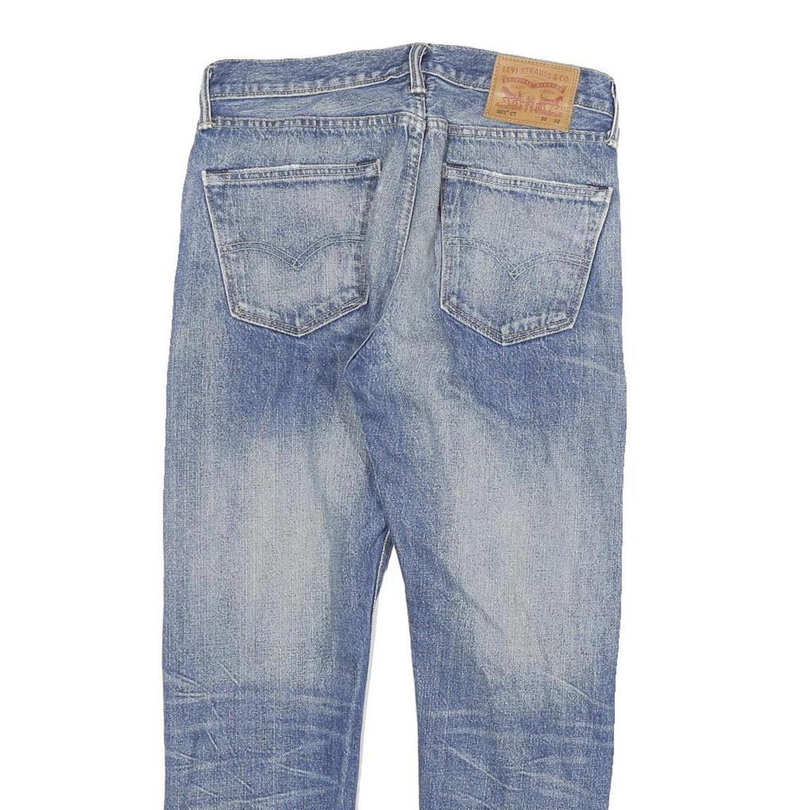 LEVI'S 501CT Mens Jeans Blue Regular Straight Denim Light W28 L26 Classic Button