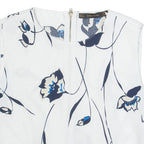 ZARA BASIC Womens Cropped Top White Sleeveless Floral S