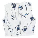 ZARA BASIC Womens Cropped Top White Sleeveless Floral S