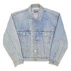 WRANGLER Mens Blue Denim Jacket L Cotton Button Front Classic Fit Vintage Retro