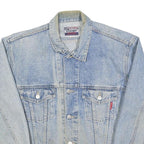 WRANGLER Mens Blue Denim Jacket L Cotton Button Front Classic Fit Vintage Retro