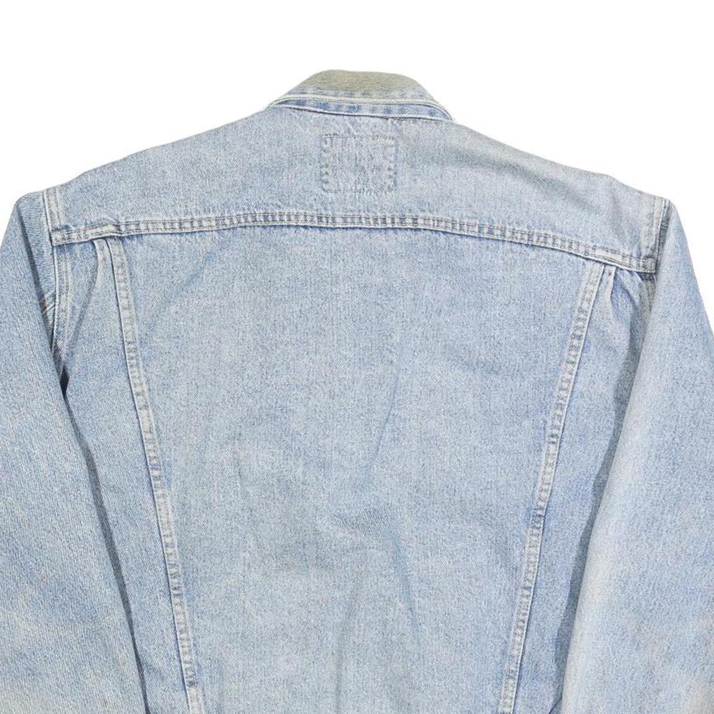 WRANGLER Mens Blue Denim Jacket L Cotton Button Front Classic Fit Vintage Retro