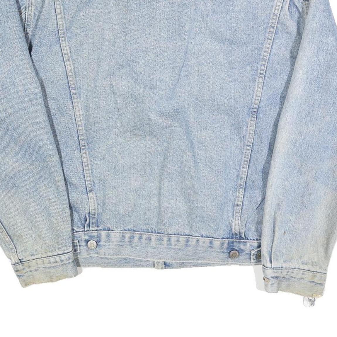 WRANGLER Mens Blue Denim Jacket L Cotton Button Front Classic Fit Vintage Retro