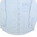 WRANGLER Mens Blue Light Denim Shirt L Button Down Casual Cotton Blend