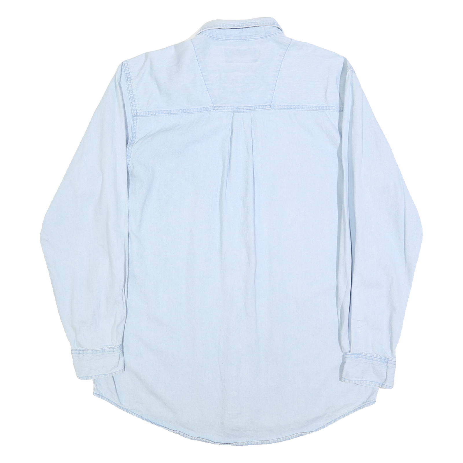 WRANGLER Mens Blue Light Denim Shirt L Button Down Casual Cotton Blend