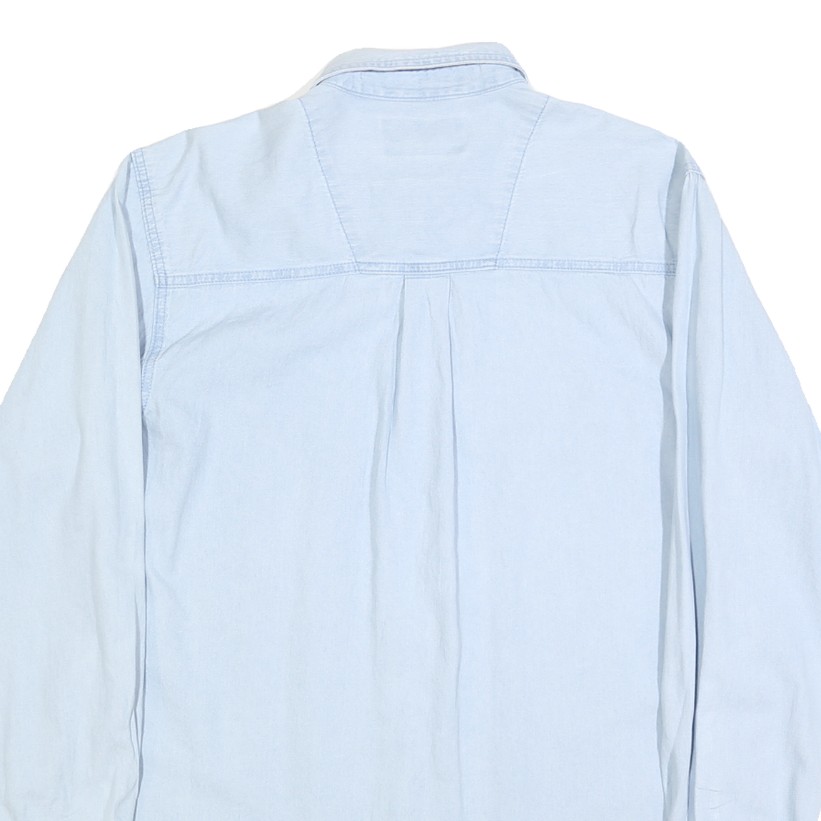 WRANGLER Mens Blue Light Denim Shirt L Button Down Casual Cotton Blend