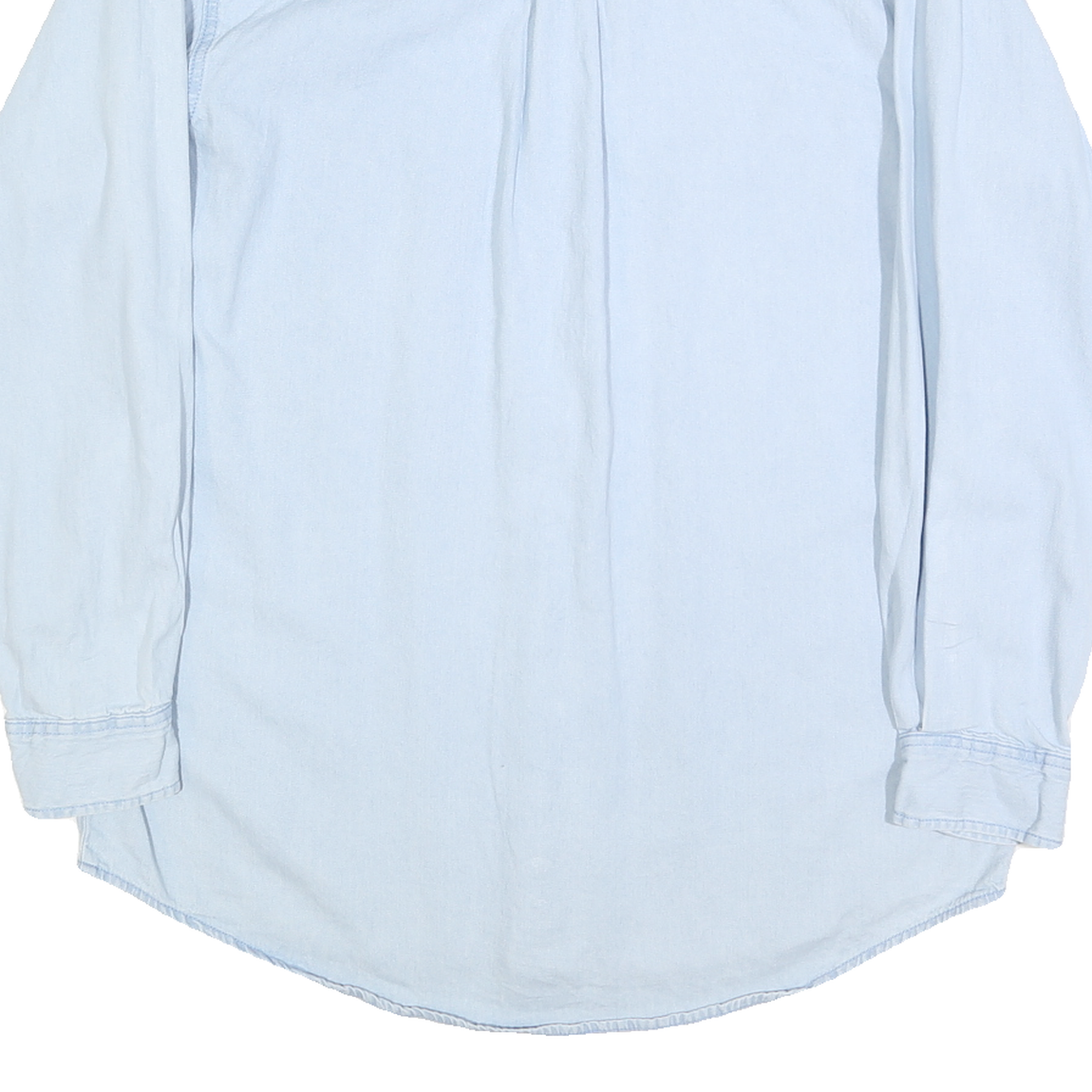 WRANGLER Mens Blue Light Denim Shirt L Button Down Casual Cotton Blend