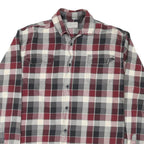 JACHS Mens Red & Grey Check Shirt L Long Sleeve Cotton Blend Casual