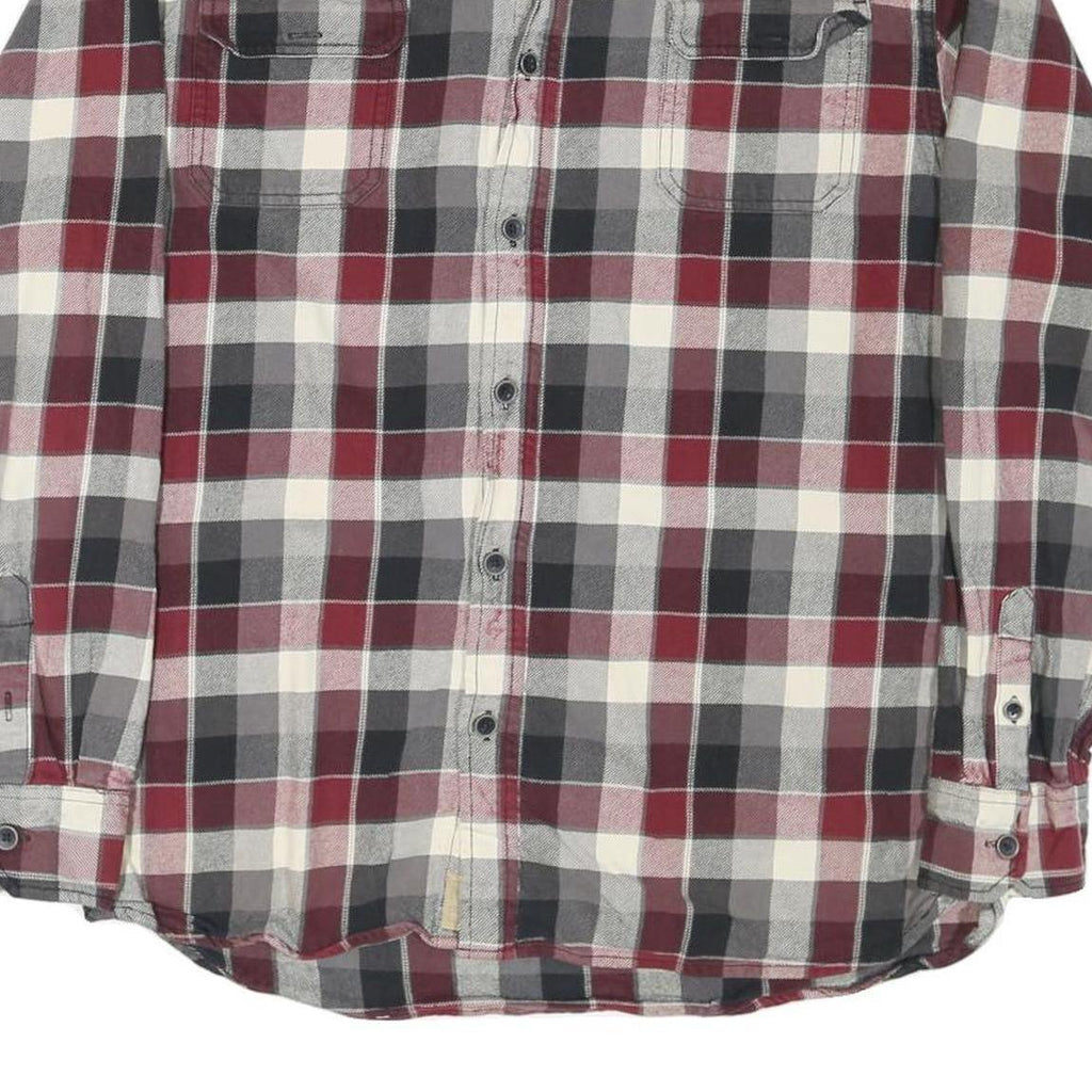 JACHS Mens Red & Grey Check Shirt L Long Sleeve Cotton Blend Casual