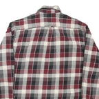 JACHS Mens Red & Grey Check Shirt L Long Sleeve Cotton Blend Casual