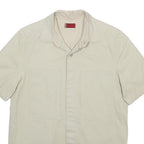 LEVI'S Mens Beige Casual Short Sleeve Shirt S Cotton Blend Workwear