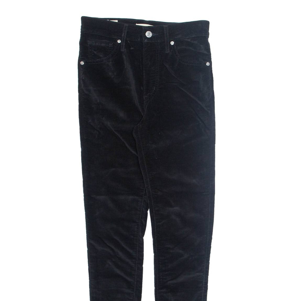 LEVI'S Womens Velvet Trousers Black Slim Tapered W25 L29