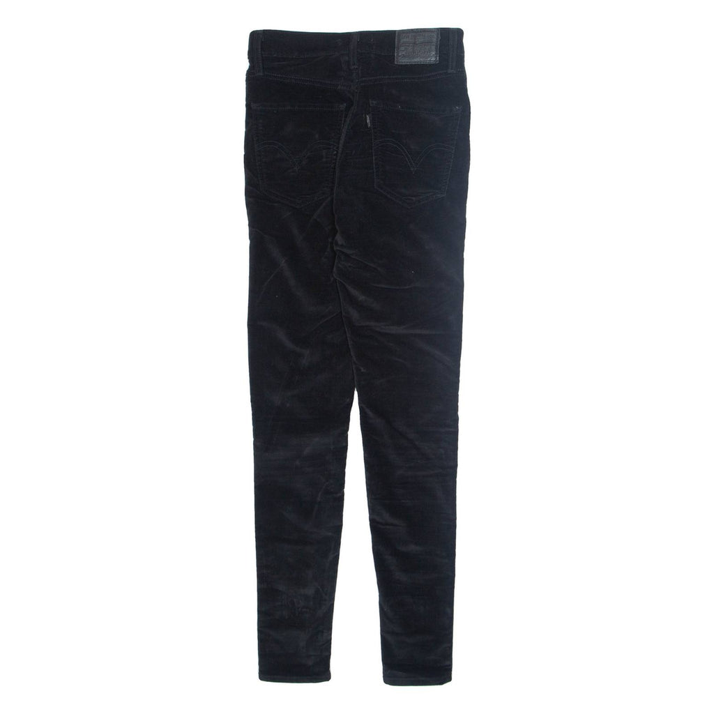 LEVI'S Womens Velvet Trousers Black Slim Tapered W25 L29