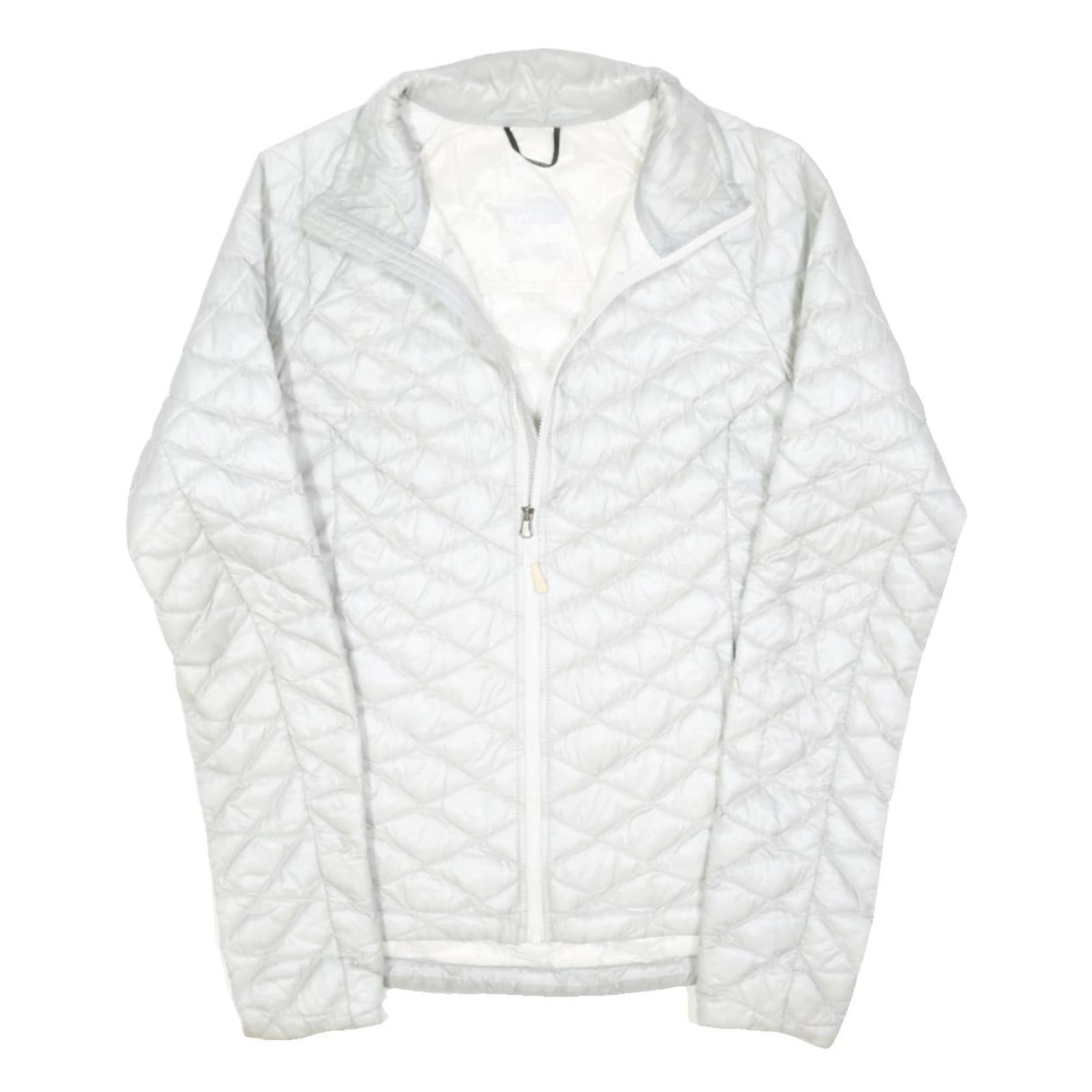 THE NORTH FACE Womens White Lightweight Quilted Jacket XS Polyester Blend Zip