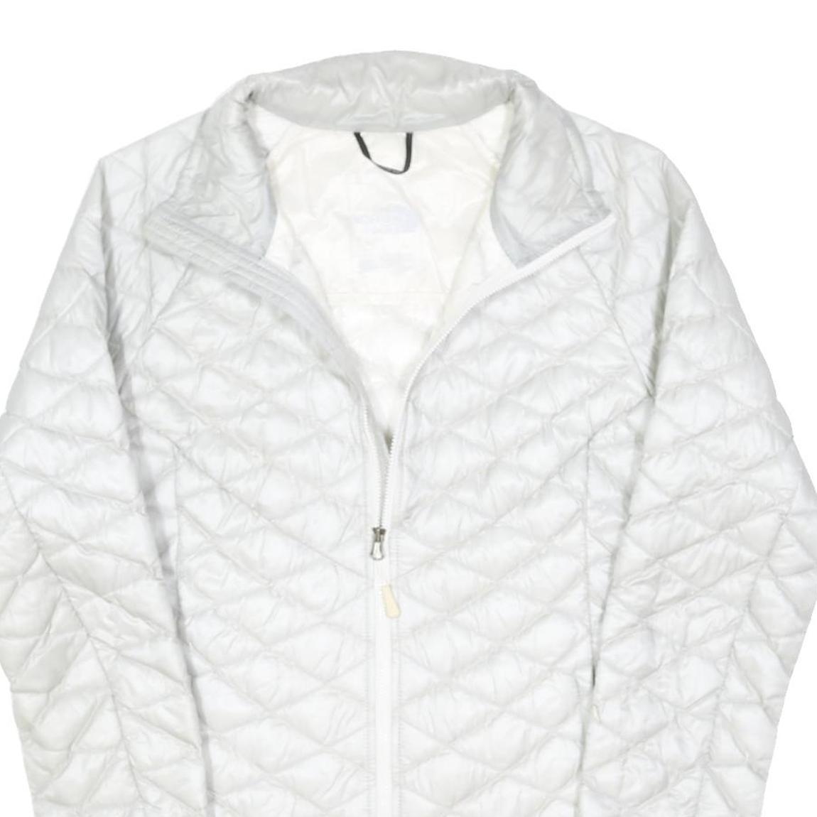 THE NORTH FACE Womens White Lightweight Quilted Jacket XS Polyester Blend Zip