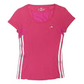 ADIDAS Womens Pink & Magenta Sporty T-Shirt UK 8 Short Sleeve Crew Neck