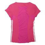 ADIDAS Womens Pink & Magenta Sporty T-Shirt UK 8 Short Sleeve Crew Neck