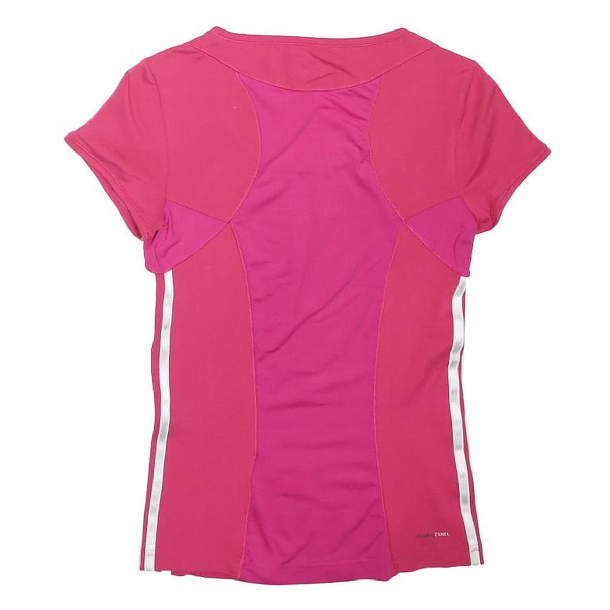 ADIDAS Womens Pink & Magenta Sporty T-Shirt UK 8 Short Sleeve Crew Neck