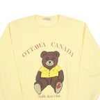 WORLD PRO Womens Yellow Ottawa Canada Teddy Bear Club Crew Neck XL Sweatshirt