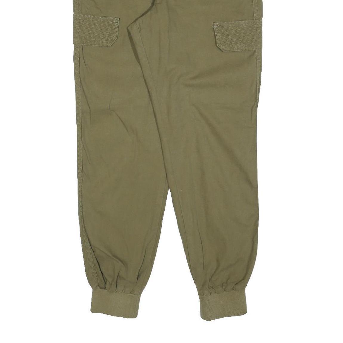 RIVER ISLAND Womens Cotton Blend Khaki Regular Cargo Trousers W28 L28 Stylish