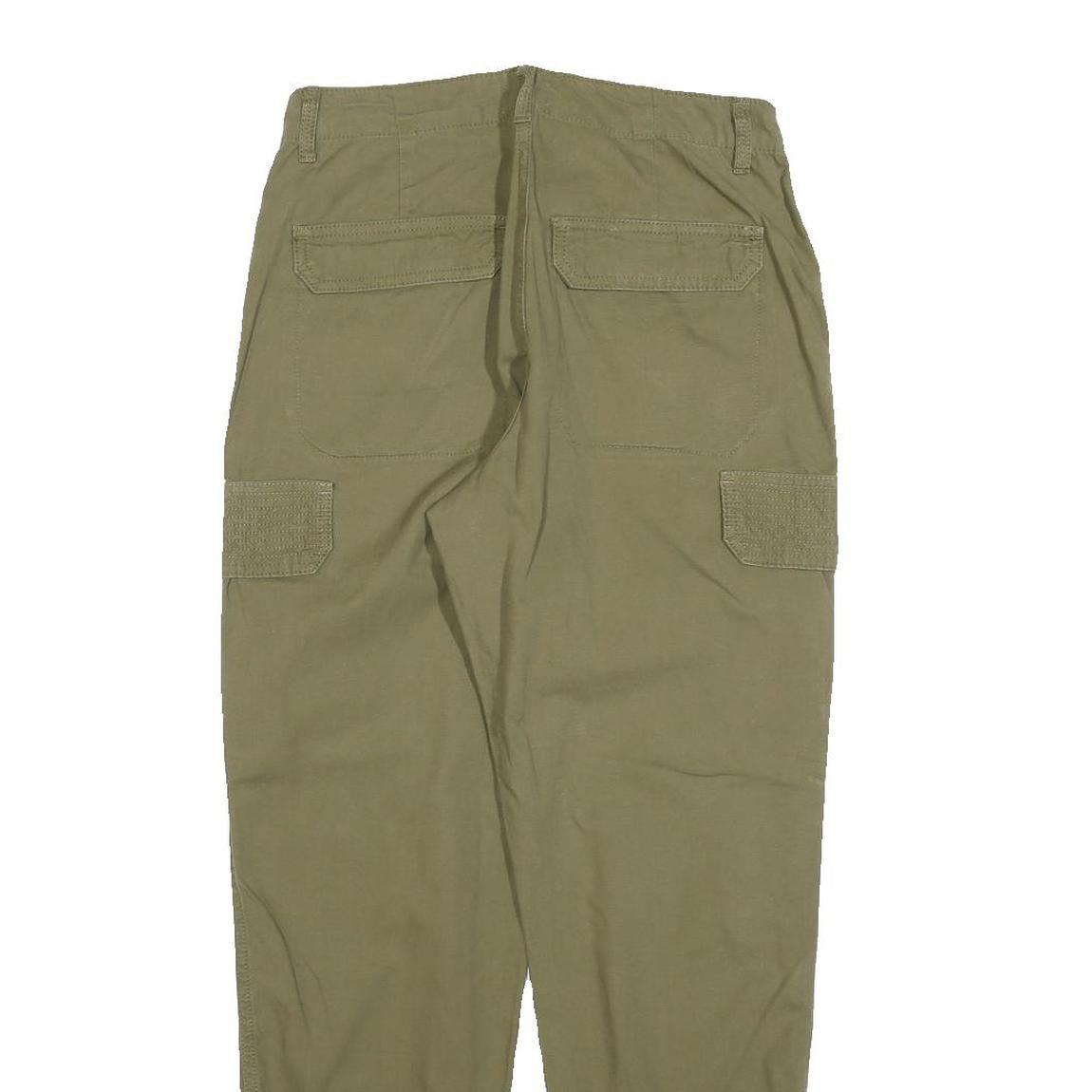 RIVER ISLAND Womens Cotton Blend Khaki Regular Cargo Trousers W28 L28 Stylish