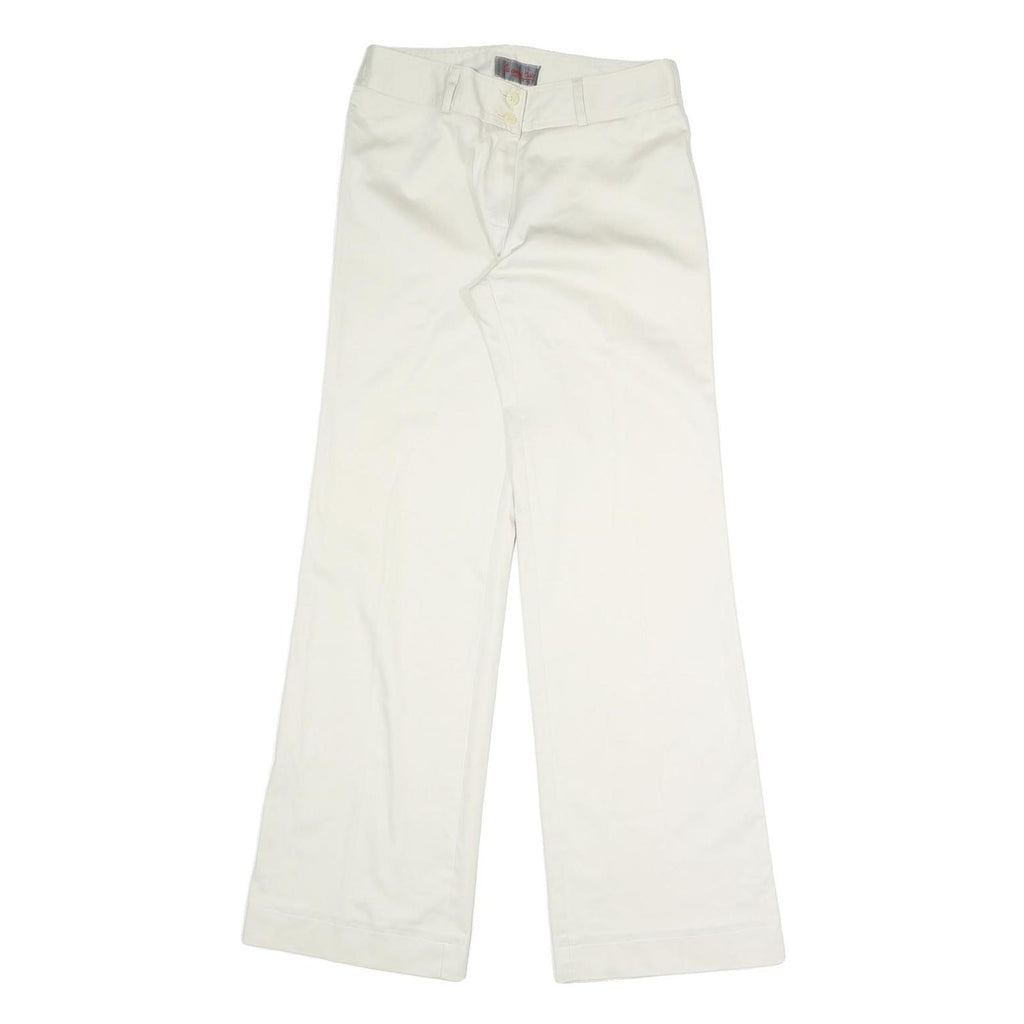 ETE COMME HIVER Womens Cotton Blend White Relaxed Straight Trousers W28 L32