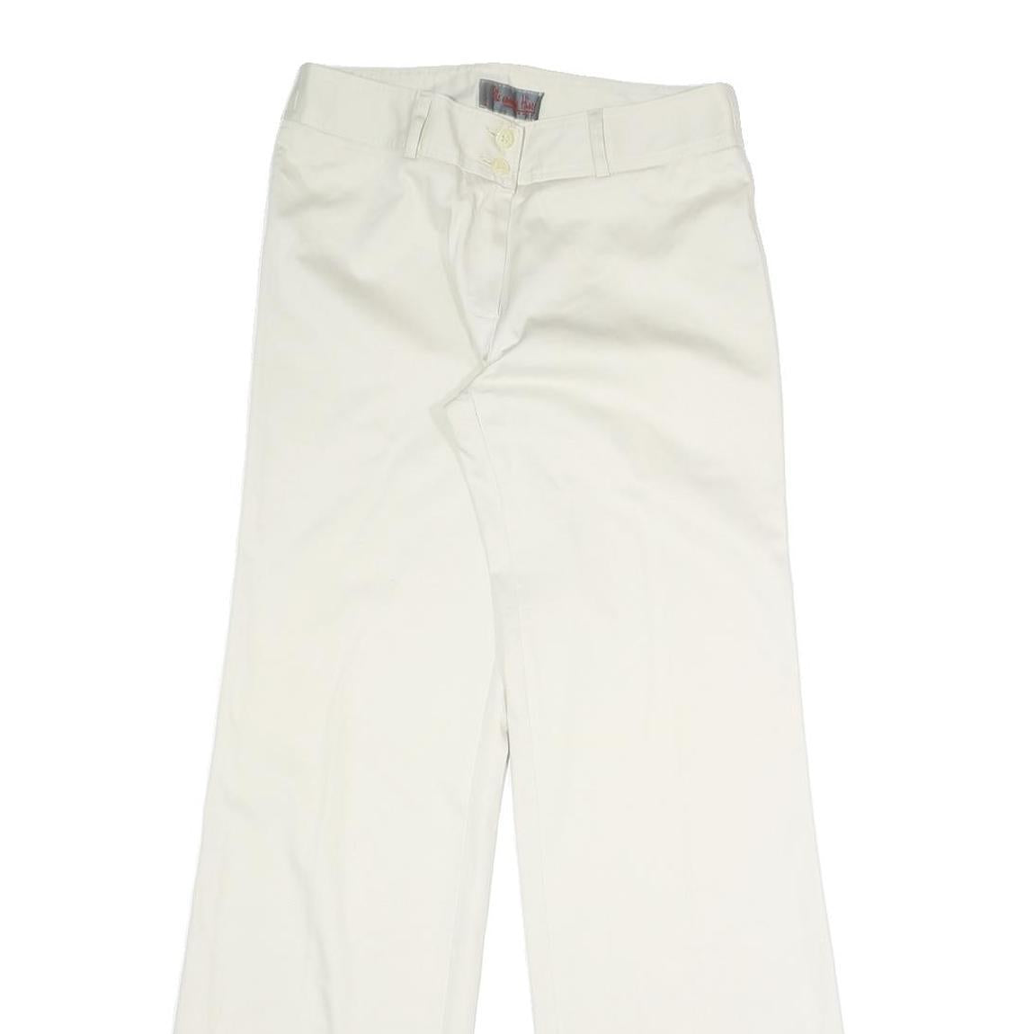 ETE COMME HIVER Womens Cotton Blend White Relaxed Straight Trousers W28 L32