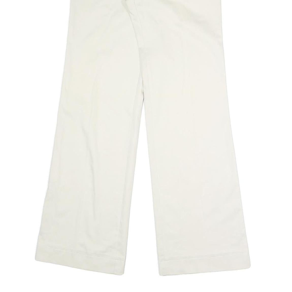 ETE COMME HIVER Womens Cotton Blend White Relaxed Straight Trousers W28 L32