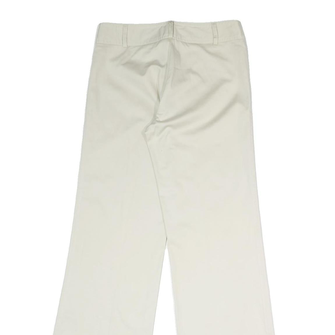 ETE COMME HIVER Womens Cotton Blend White Relaxed Straight Trousers W28 L32