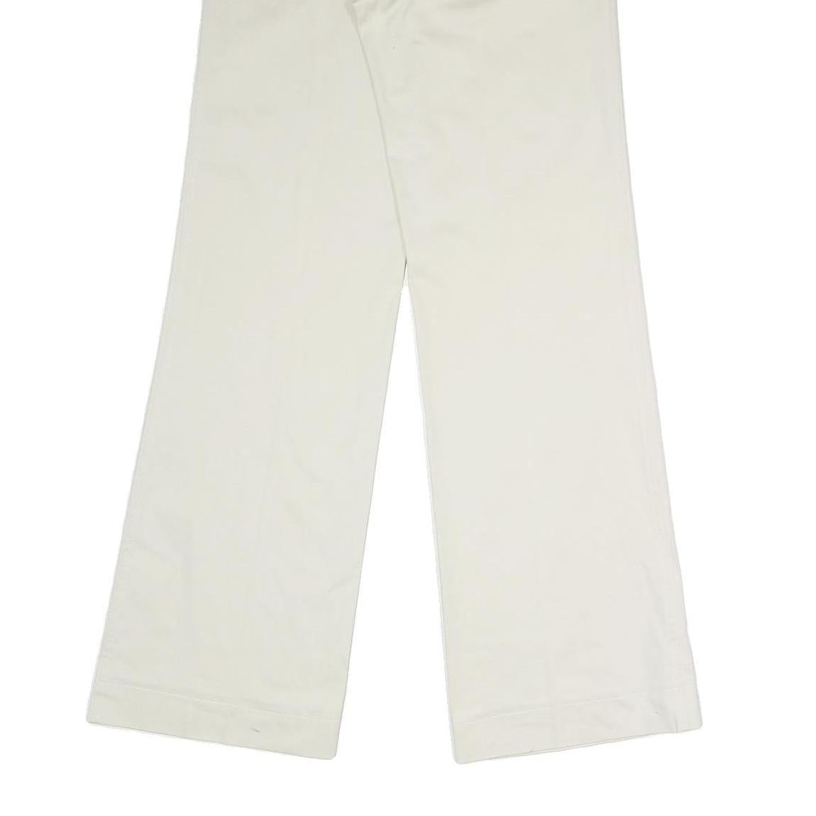 ETE COMME HIVER Womens Cotton Blend White Relaxed Straight Trousers W28 L32