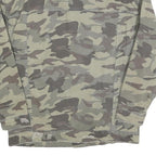 ZARA Womens Green Camouflage Cotton Button Jacket S Distressed Denim Casual