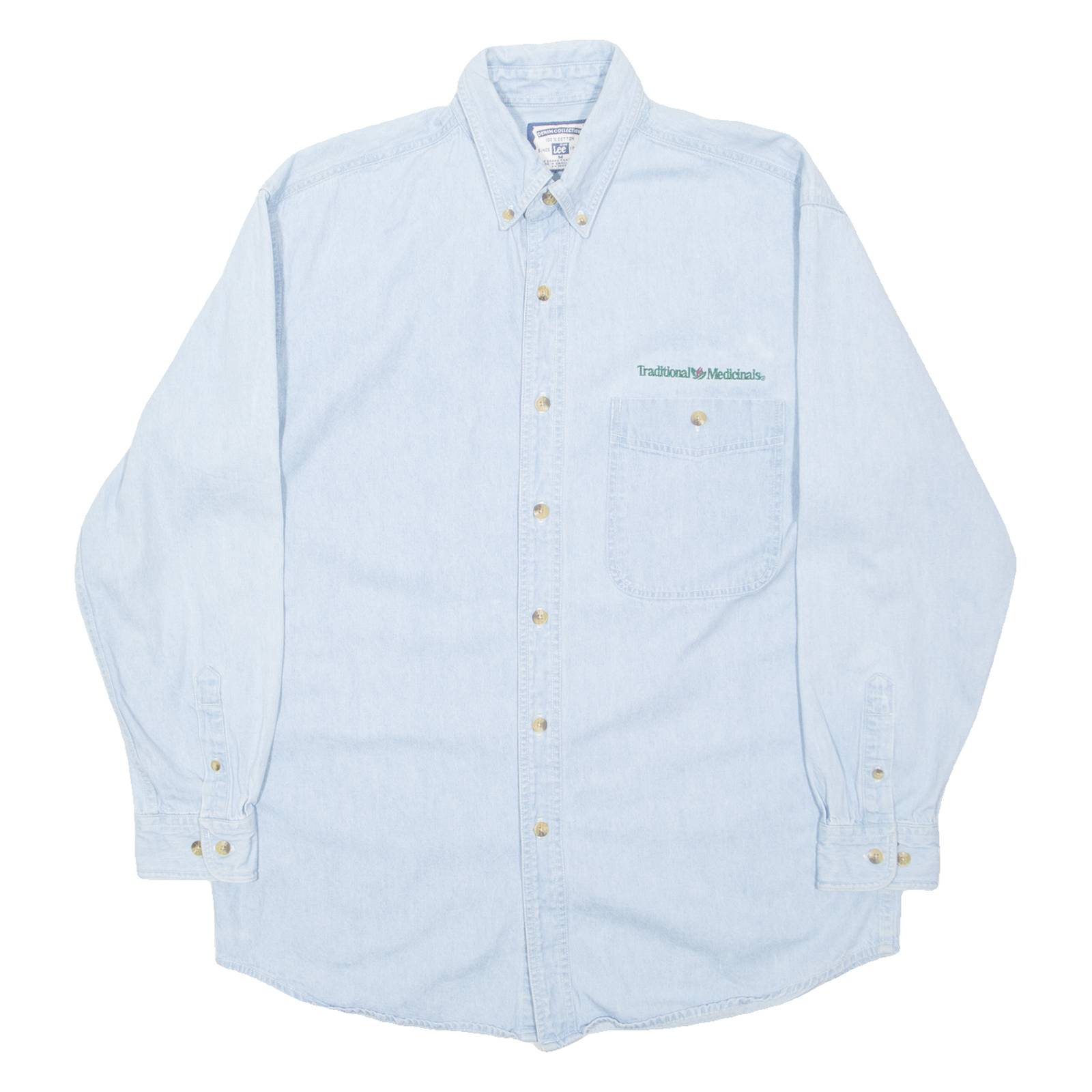 LEE Mens Denim Shirt Blue Long Sleeve M