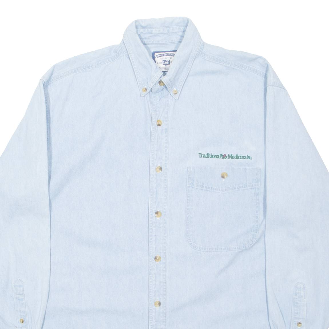LEE Mens Denim Shirt Blue Long Sleeve M