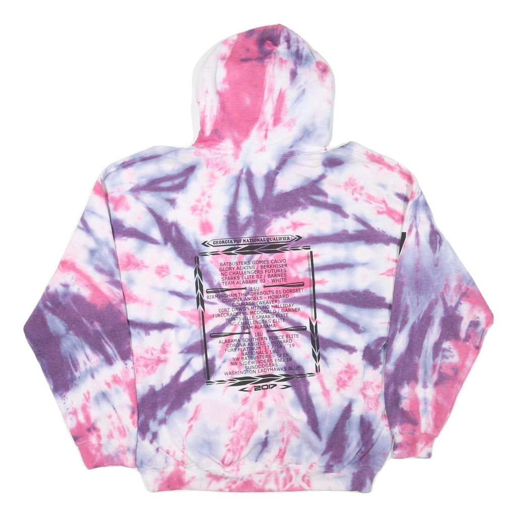 GILDAN Mens Pink & Purple Tie Dye Georgia National Qualifier Hoodie XL