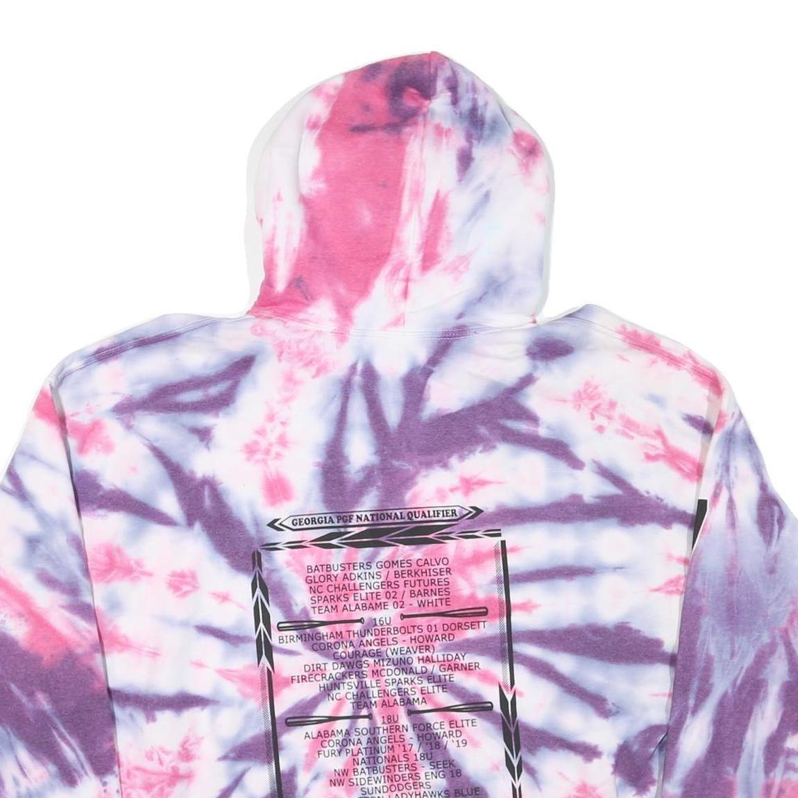 GILDAN Mens Pink & Purple Tie Dye Georgia National Qualifier Hoodie XL