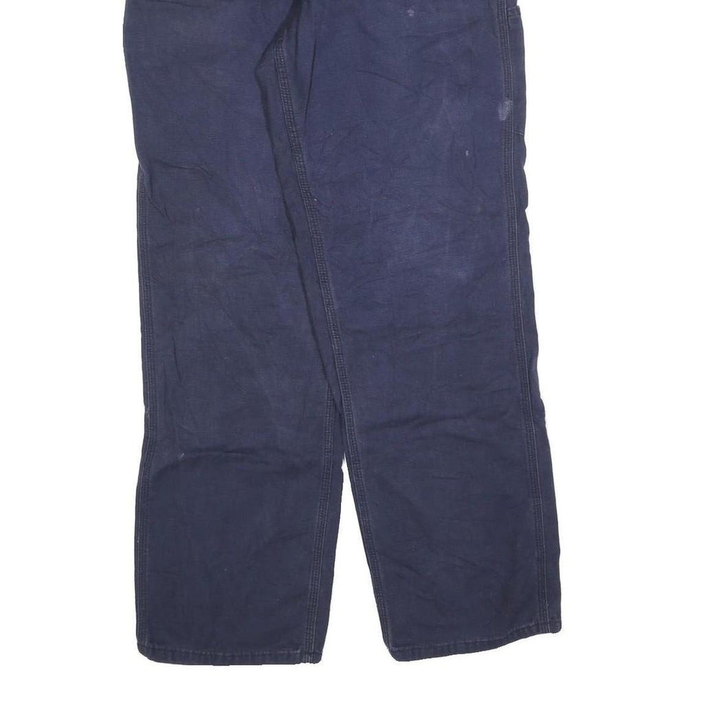 CARHARTT Mens Cotton Blend Navy Regular Fit Straight Leg Trousers W34 L34