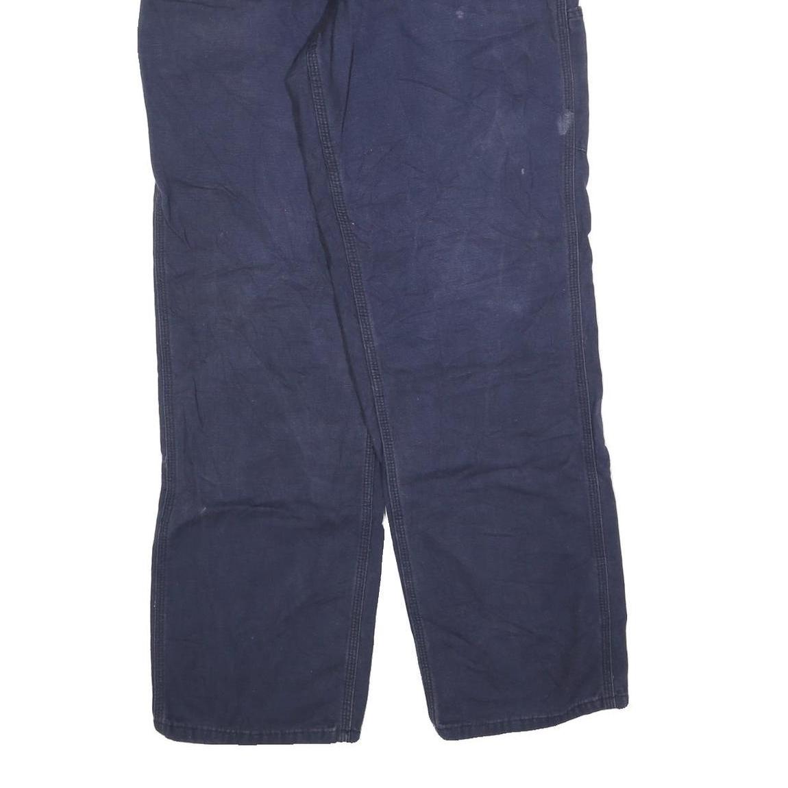 CARHARTT Mens Cotton Blend Navy Regular Fit Straight Leg Trousers W34 L34