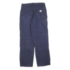 CARHARTT Mens Cotton Blend Navy Regular Fit Straight Leg Trousers W34 L34